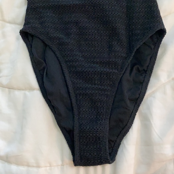 VINTAGE: Cherry Tropix Black High Cut Swimsuit - Picture 2 of 8